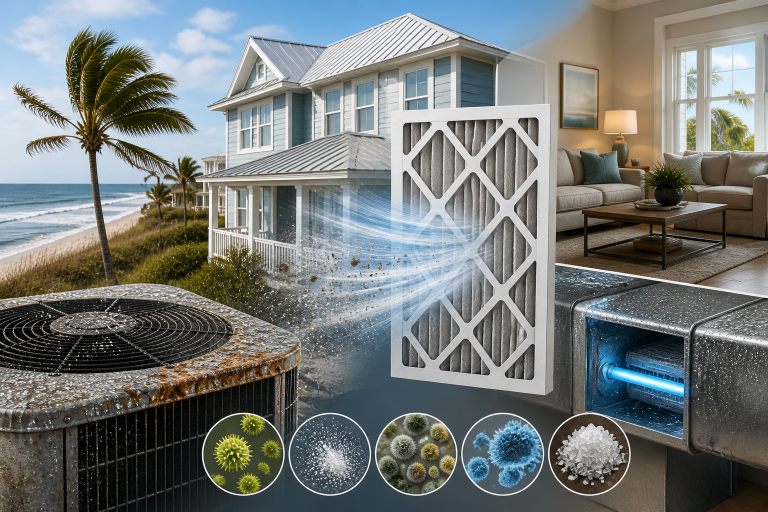 HVAC air filtration system protecting coastal Niceville FL home from salt air and humidity